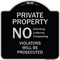 Signmission Designer Series-No Soliciting Loitering Trespassing. Violators Will Be Prosecu, 18" H, BS-1818-9946 A-DES-BS-1818-9946 - alternate 1